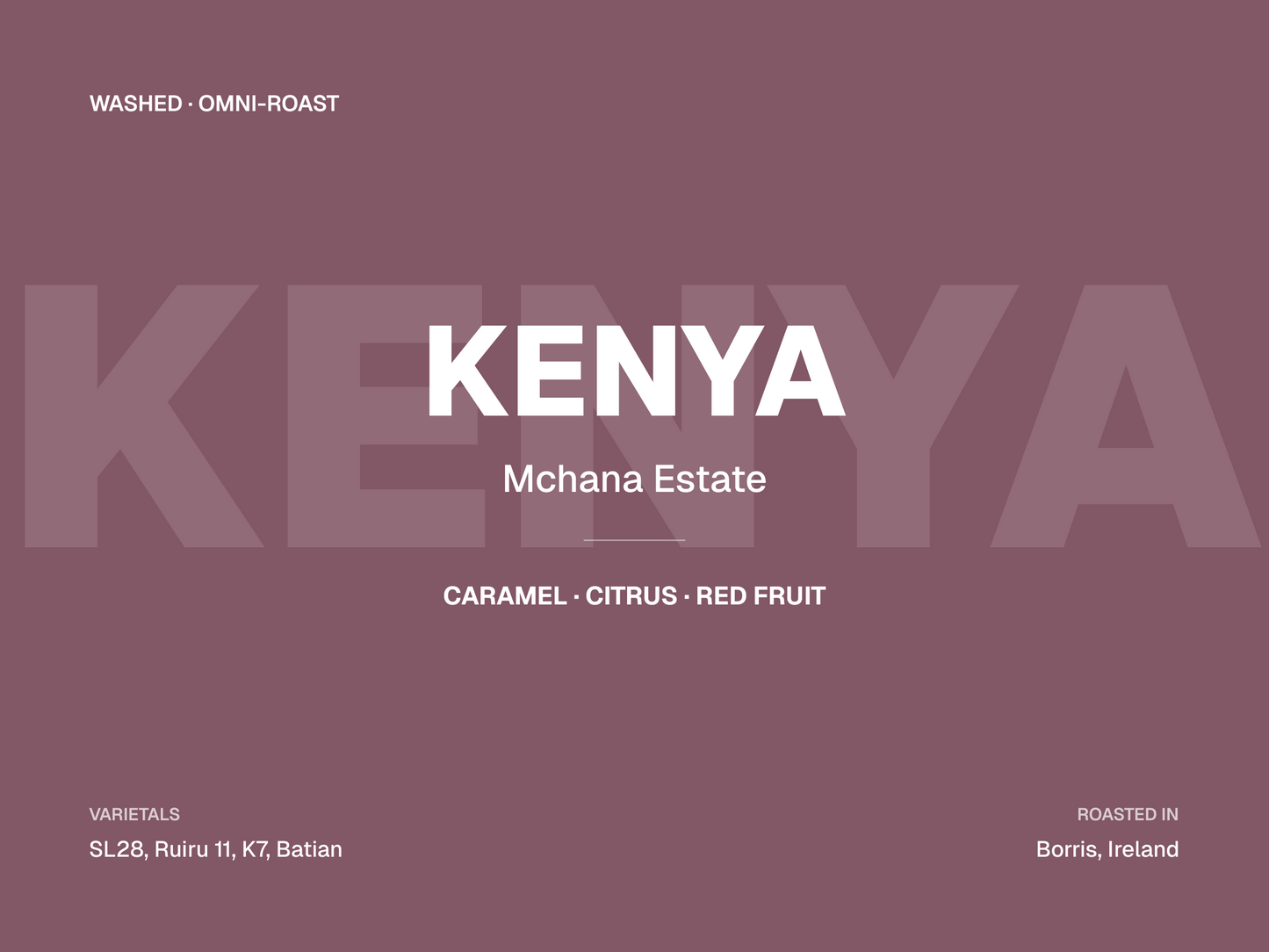 Kenya washed retail coffee